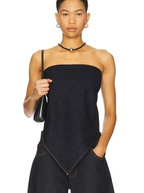 Lioness indigo denim bandana top